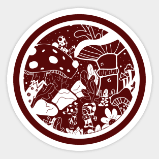 Mushroom Village Sticker